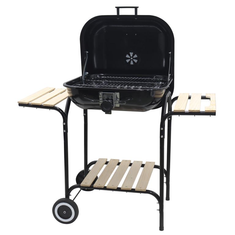 Parrilla a Carbón 62x104cm Negro Acero
