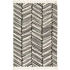 JUST HOME COLLECTION - Alfombra Rectangular Blanco/Negro Nat Jacky