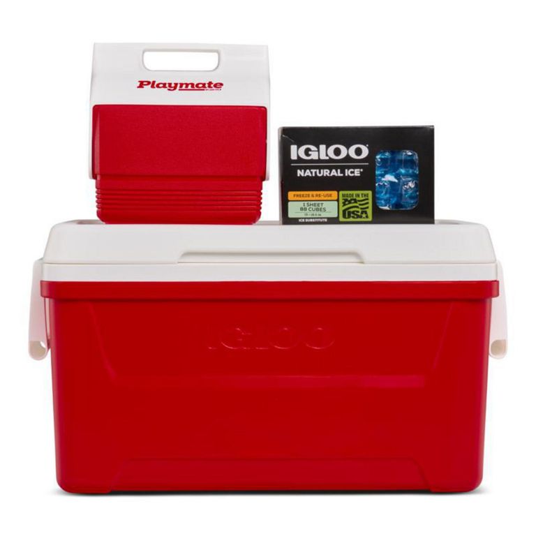 Combo Cooler Igloo 45 Litros/3.7Litros Rojo + Ice Pack