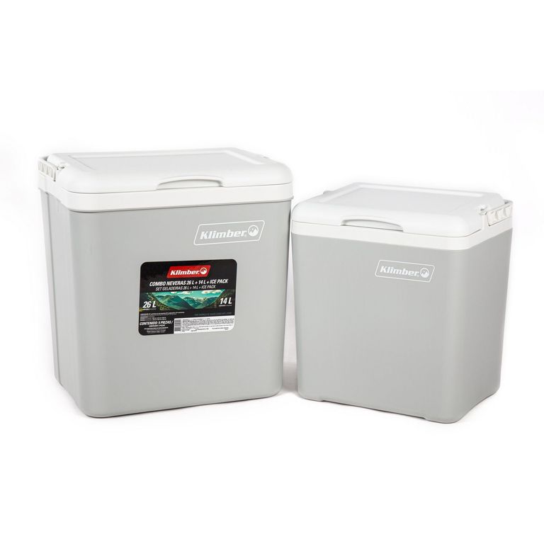 Combo Cooler Klimber 26 Litros/14Litros Gris + Ice Pack
