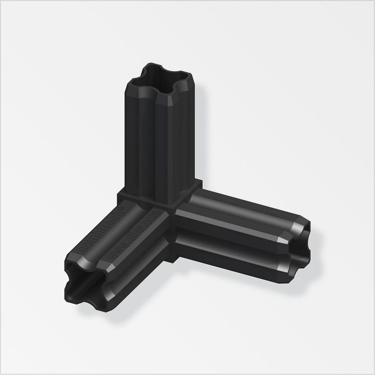 Conector Esq Plano Plast Negro