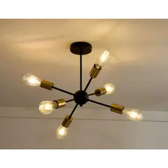 JUST HOME COLLECTION - Lámpara de Techo Trenches 6L Dorado