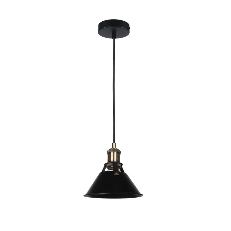 Lámpara Colgante de Techo 1 Luz Industria Negra