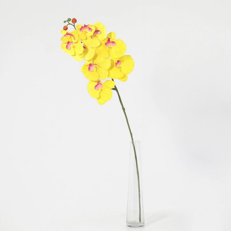 Vara Orquídea Artificial Amarilla 78cm