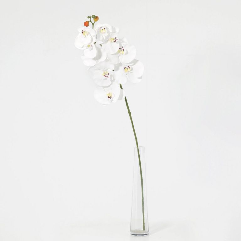 Vara de Flor Artificial Orquidea Blanca 78cm
