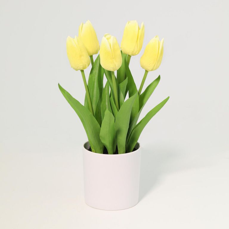 Planta Artificial Tulipan Amarillo 36cm