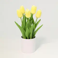 JUST HOME COLLECTION - Planta Artificial Tulipan Amarillo 36cm