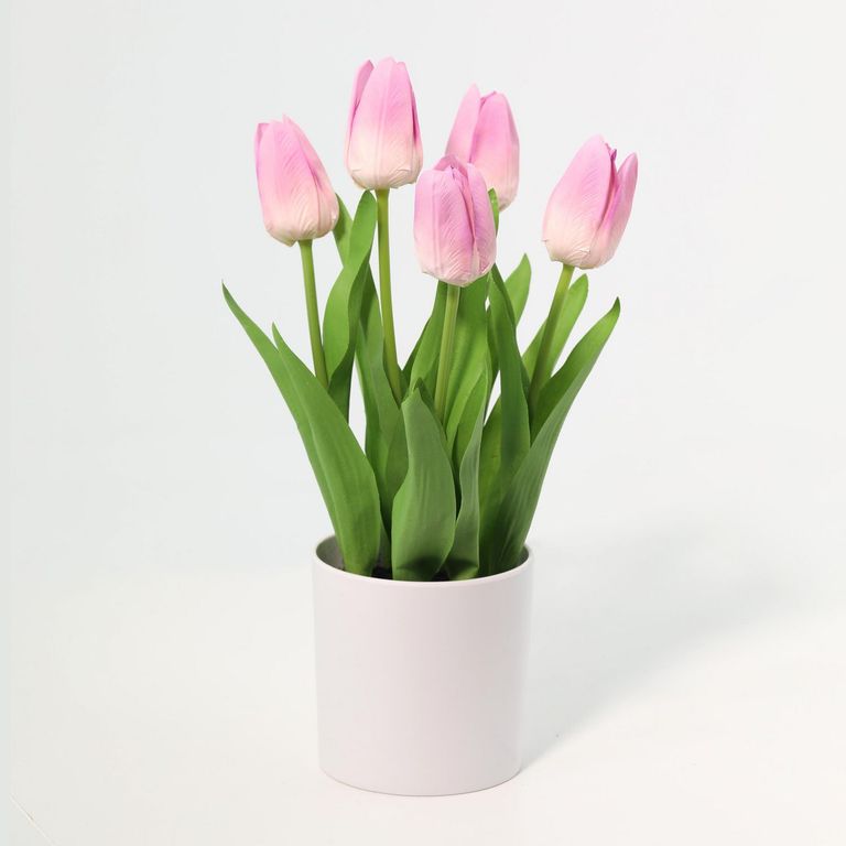 Planta Artificial Tulipan Rosado 36cm