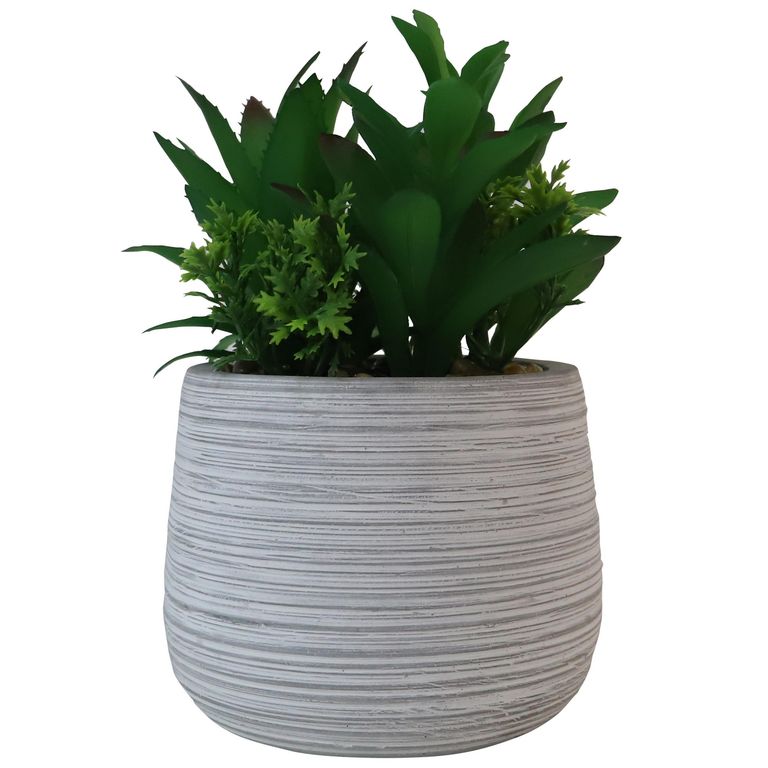 Florero 21cm + Planta Artificial