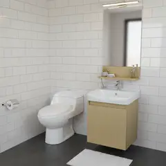 SENSI DACQUA - Combo Mueble Espejo Rio + WC Inodoro One Piece Lara Plus Blanco