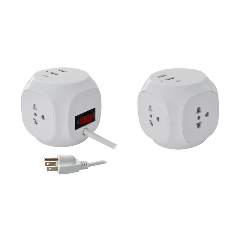 Extensión U Cubo 3T/2Usb/Usb-C Blanco