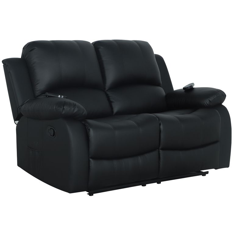 Sillón Reclinable 2 Cuerpos Masajeador Calentador Atlanta Negro