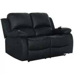 JUST HOME COLLECTION - Sillón Reclinable 2 Cuerpos Masajeador Calentador Atlanta Negro
