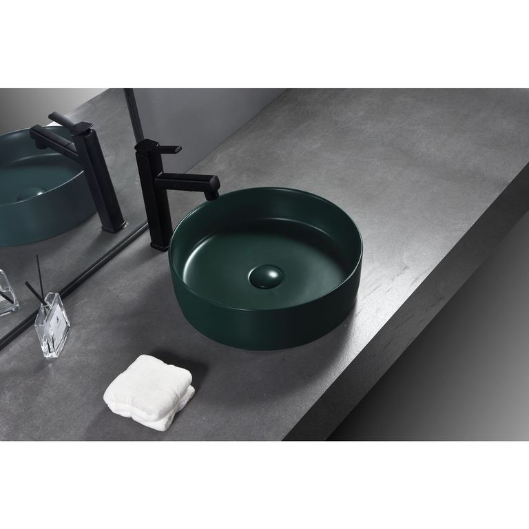 Lavamanos de Cerámica Circular Mate Verde