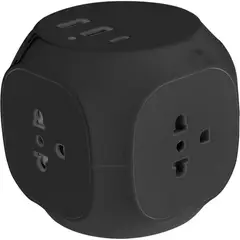 HALUX - Adaptador Ext U Cubo 3T/2Usb/Usb-C Negro