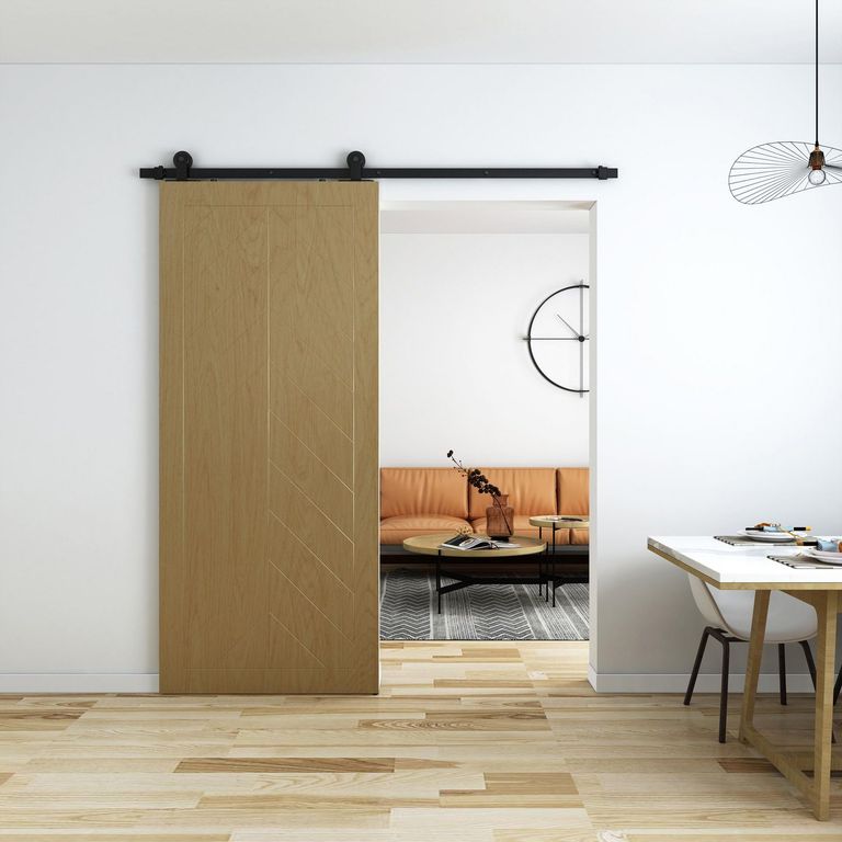 Puerta Corredera MDF TALL Café 91x203x3,5