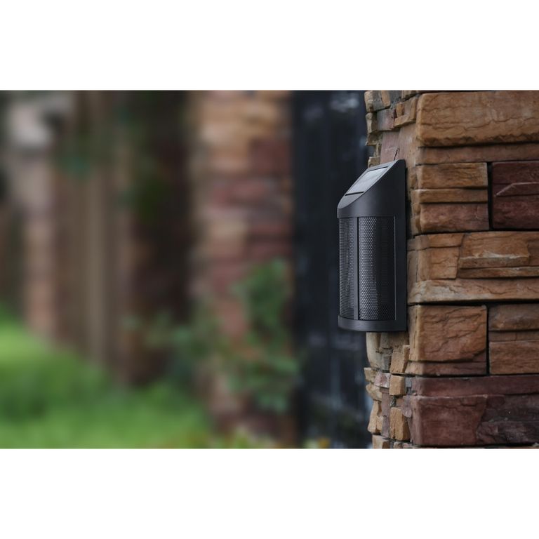 Braquete De Pared Exterior Solar Led Flama Negro