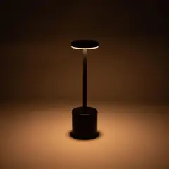 JUST HOME COLLECTION - Lámpara de Mesa LED Inalámbrica Recargable por USB Maca Negro