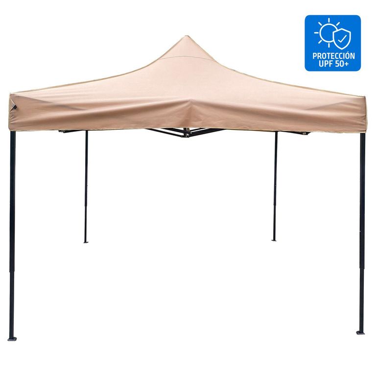 Toldo Plegable 3x3m Protección UPF 50+ Taupe
