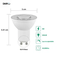 DAIRU - Pack 3 LED 6W Luz Cálida