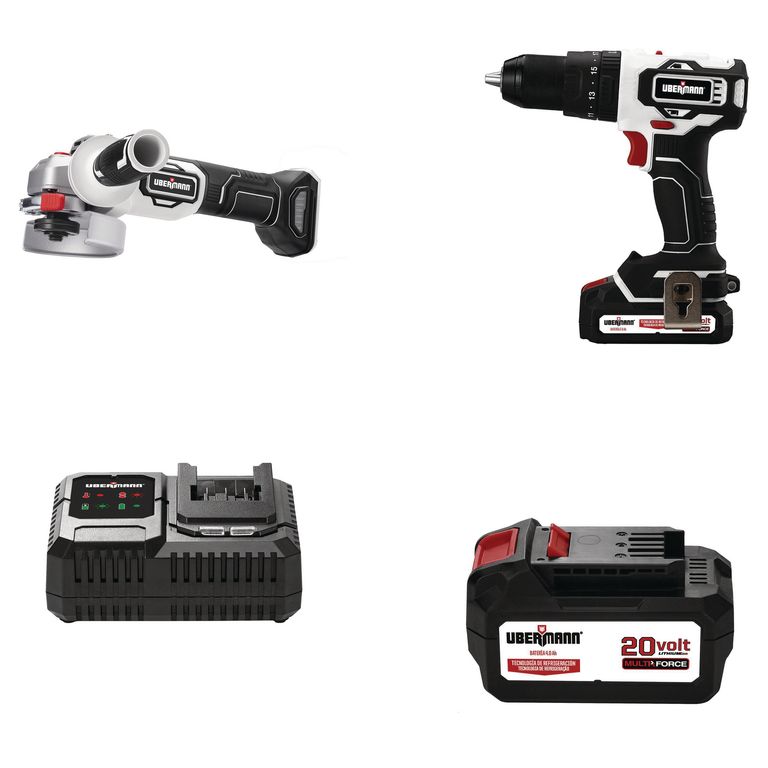 Set Taladro Ubermann + Esmeril Ubermann 20V