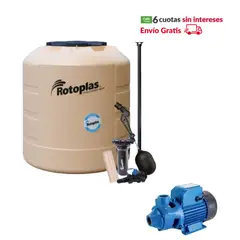 undefined - Combo Tanque Plus 1100L Arena Rotoplas + Accesorios + Bomba Periférica 1HP 50l/min