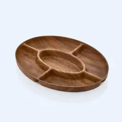 JUST HOME COLLECTION - Bandeja Plástica Rectangular 22.5x30 cm Madera