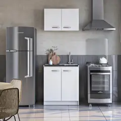 DITALIA - Mueble Mural Cocina 2 Puertas 80cm Blanco