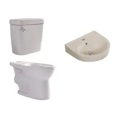 SENSI DACQUA - Estanque Seul Blanco + Taza Seul Blanco + Lavamanos Sobre Pedestal Maui Blanco