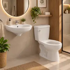 SENSI DACQUA - Combo Inodoro Dos Piezas Seul + Lavamanos Bali Blanco