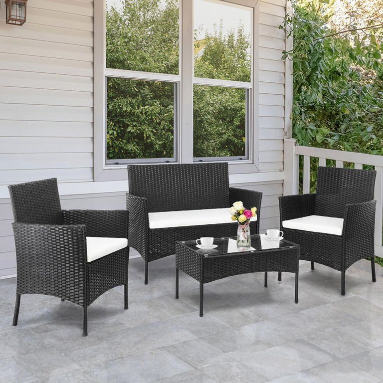 Juego Living de Terraza Ratan Milan 4 Personas