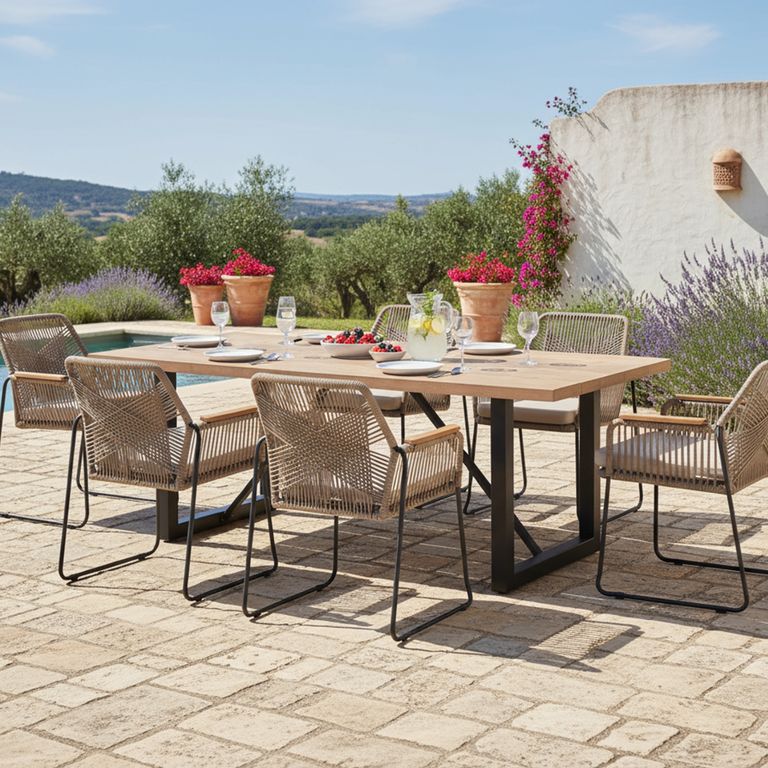 Juego de Comedor de Terraza Helsinki para 6 personas