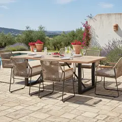 JUST HOME COLLECTION - Juego de Comedor de Terraza Helsinki para 6 personas