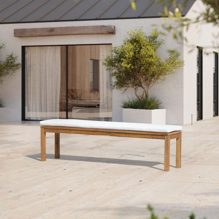 Banco de Madera con Cojín 160x35x46cm