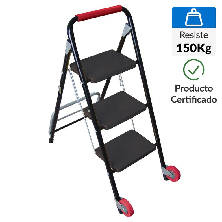 Escalera de Tijera de Acero 3 Pasos 150Kg
