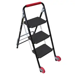 BAUKER - Escalera de tijera de Acero 3 pasos