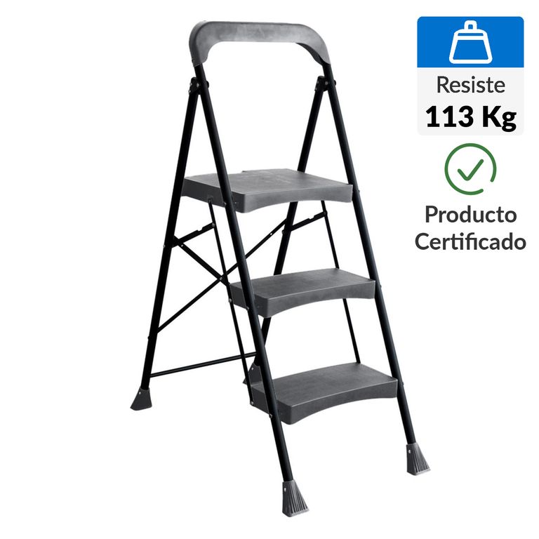 Escalera de Tijera de Acero 3 Pasos 113Kg