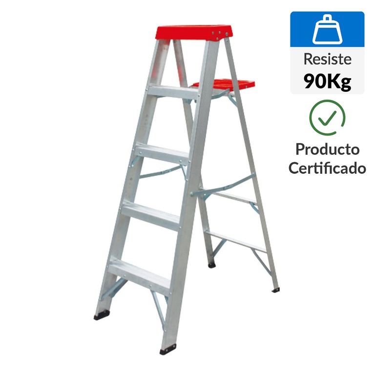 Escalera de Tijera de Aluminio 4 Pasos 90Kg