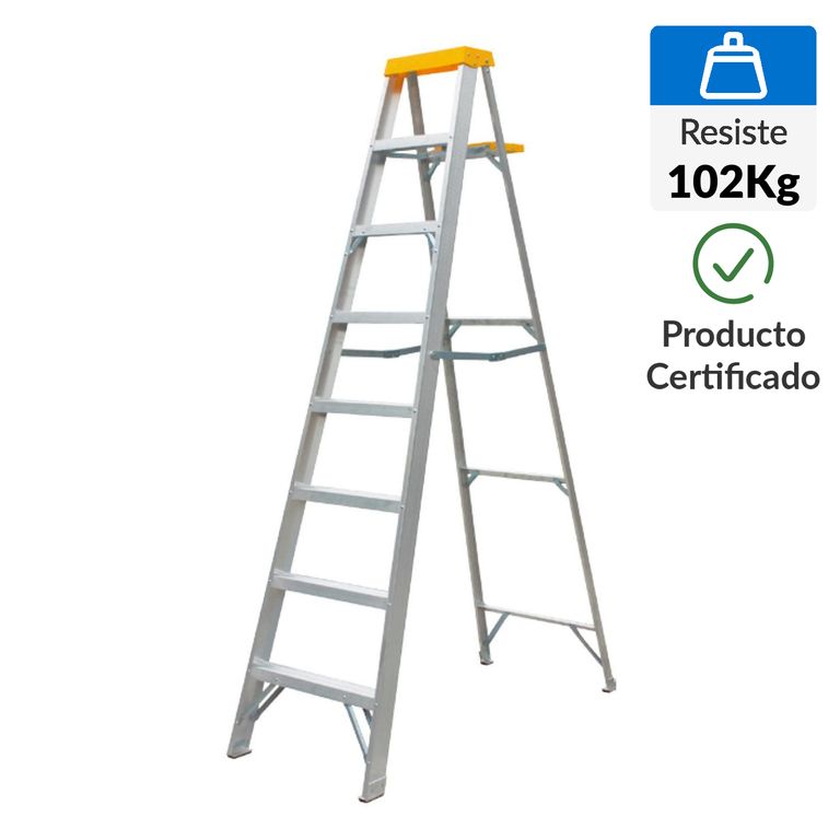 Escalera de Tijera de Aluminio 7 Pasos 102Kg