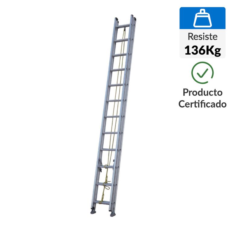 Escalera Telescópica de Aluminio 24 Pasos 136Kg