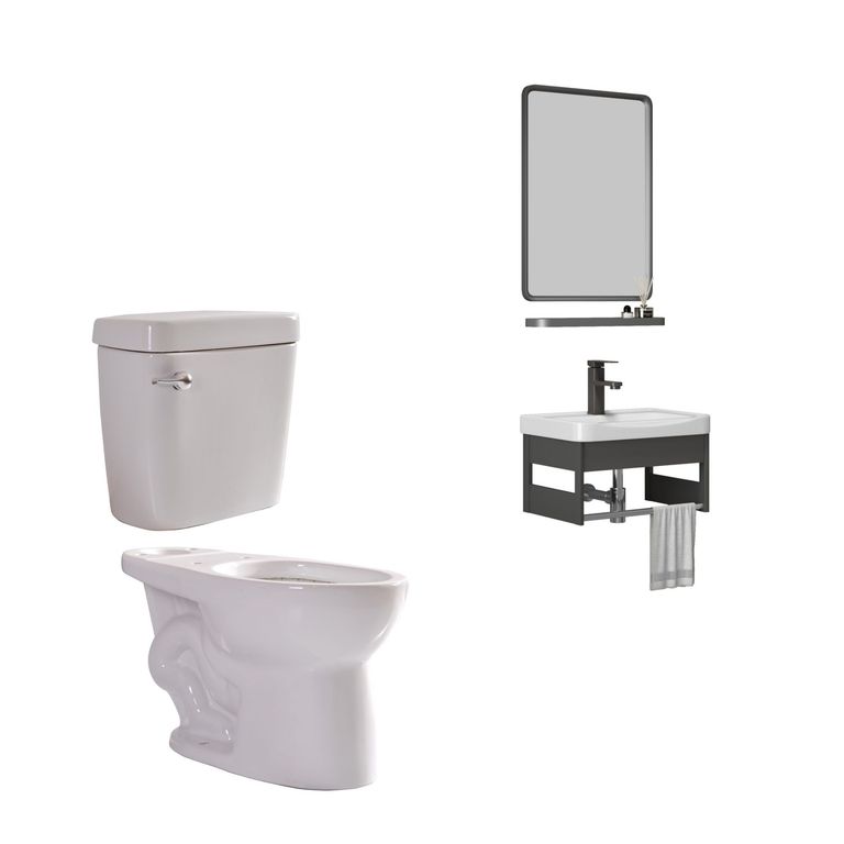 Combo Mueble Espejo Repisa + Estanque Seul Blanco + Taza Seul Blanco