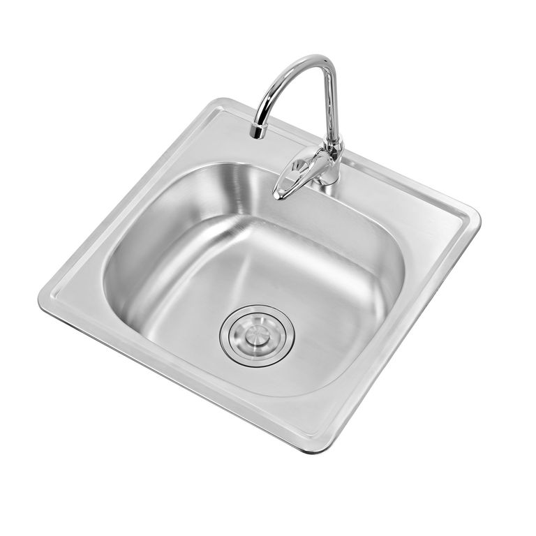 Combo Lavadero de Cocina Acero Inoxidable 1 Poza + Grifería