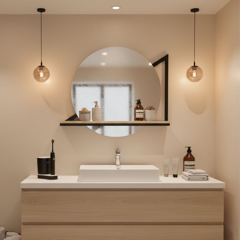Espejo de Baño Repisa Pirámide