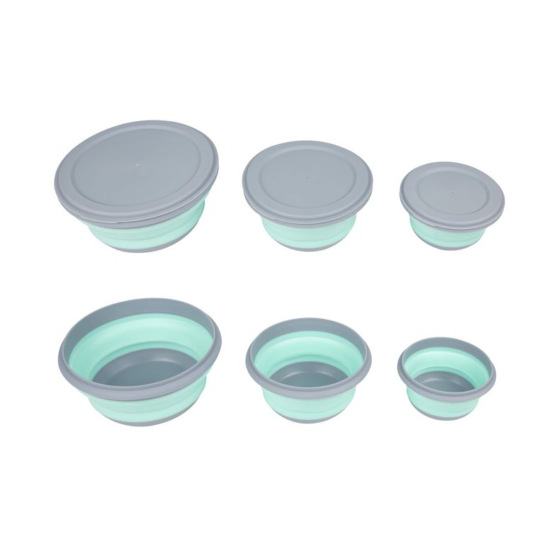 Set x3 Bowls Plegables con Tapa para Camping