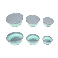 KLIMBER - Set x3 Bowls Plegables con Tapa para Camping