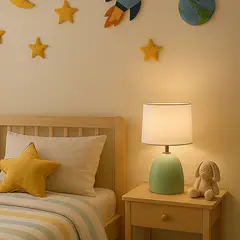 JUST HOME COLLECTION - Lámpara de Mesa Cerámica 1 Luz E27 Verde