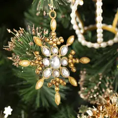 DEAR SANTA - Adorno de Árbol Copo de Nieve Navidad 12cm