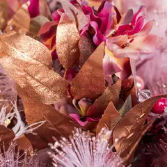 DEAR SANTA - Rama Hoja Rosa Navidad 48cm