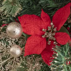 DEAR SANTA - Rama Poinsettia Hoja Roja Navidad 40cm