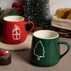 DEAR SANTA - Set 2 Tazas Navidad Rojo/Verde